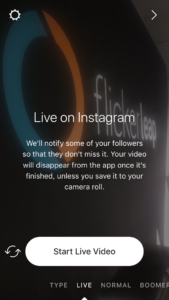 Instagram Live Landing Screen