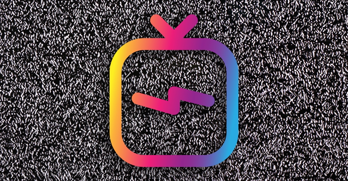 IGTV logo on a tv static